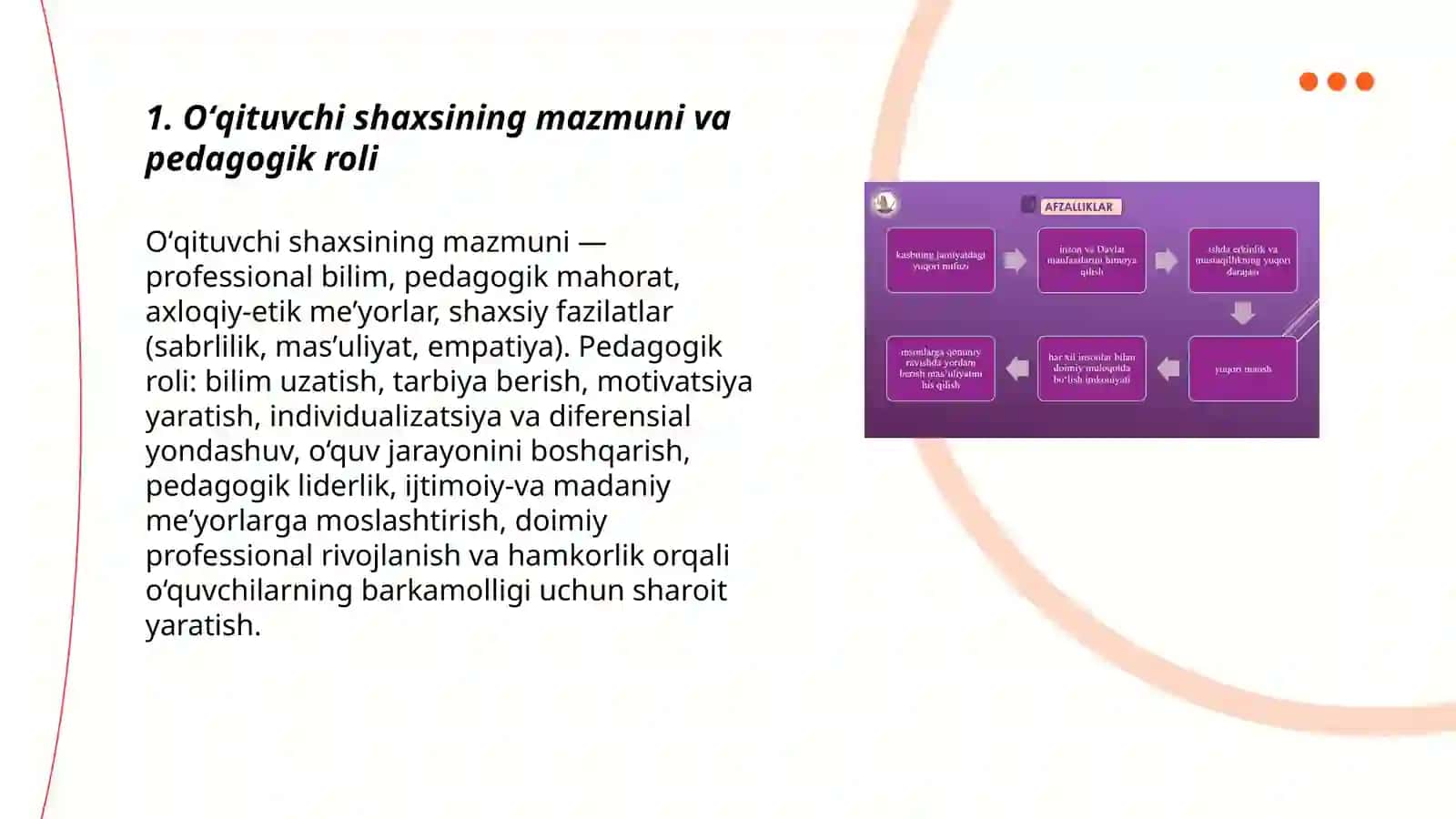 Kasbiy faoliyatda oʻqituvchi shaxsi va uning kasbiy fazilatlari 3