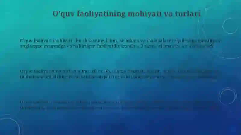 O'quv faoliyatining turlari va mohiyati 3