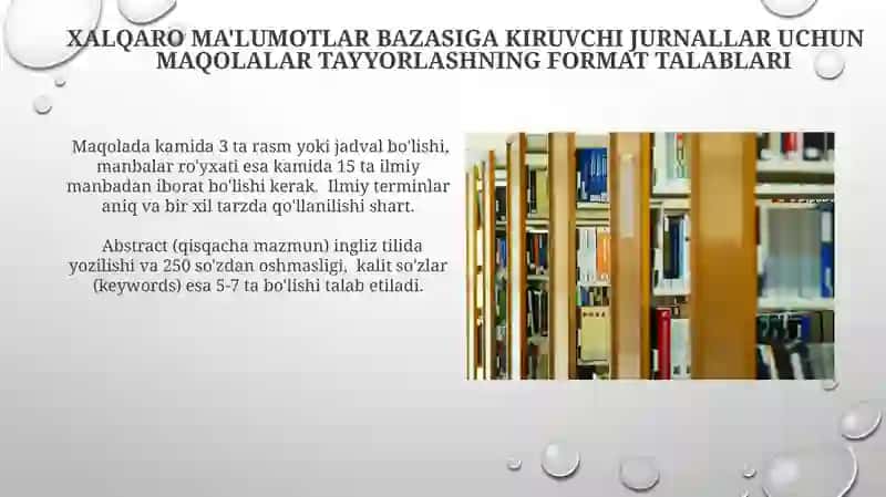 Xalqaro Ma'lumotlar Bazasiga Kiruvchi Jurnallar Uchun Maqolalar Tayyorlash Talablari 3