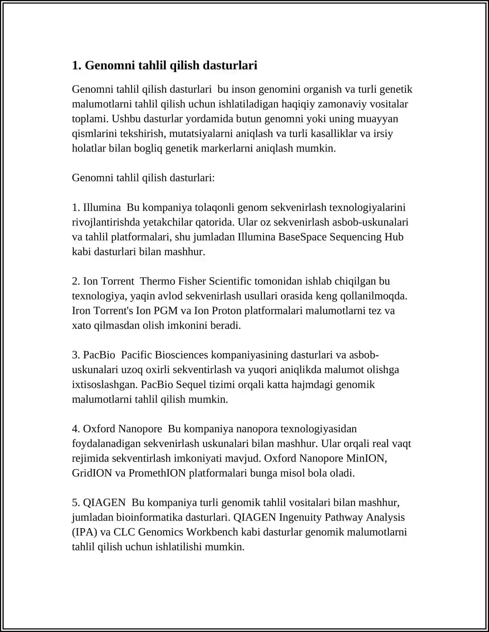 ZAMONAVIY BIOINFORMATSION DASTURLAR 3
