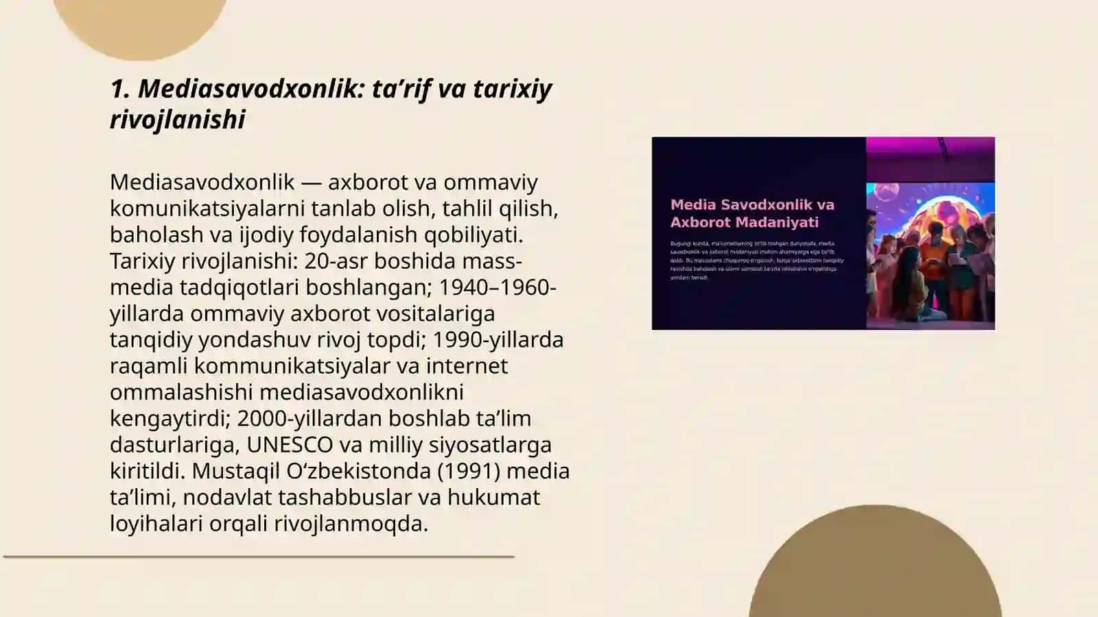Mediasavodxonlik: ta'rif va tarixiy rivojlanishi 3