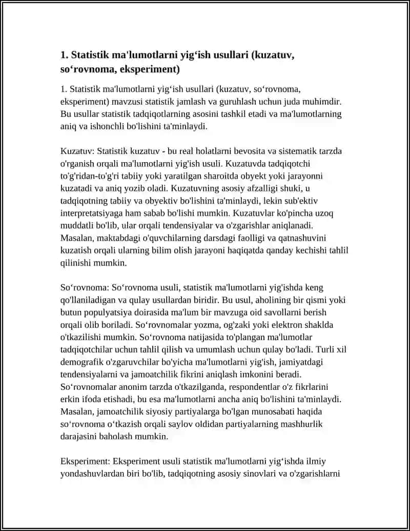 STATISTIK JAMLASH VA GURUHLASH 3