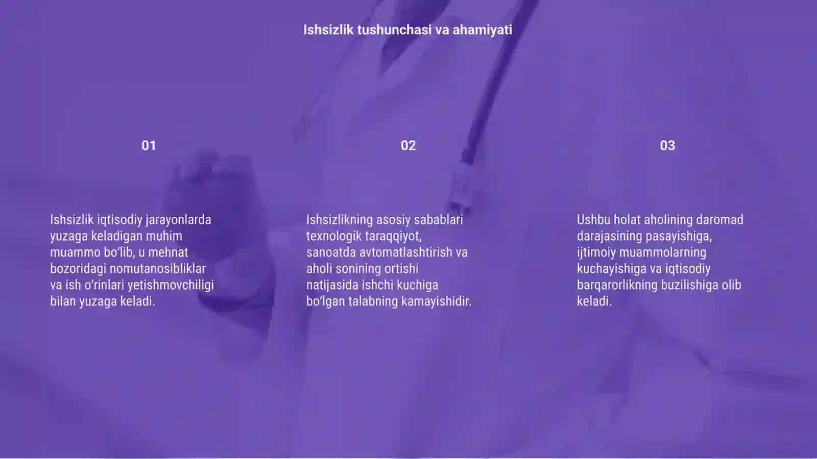 Ishsizlik kelib chiqish sabablari va namoyon bo'lish shakllari 3