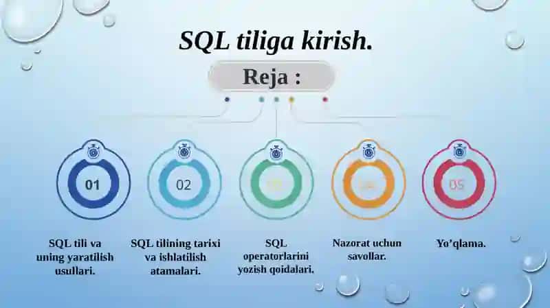 Malumotlar bazasi SQL ga kirish 3
