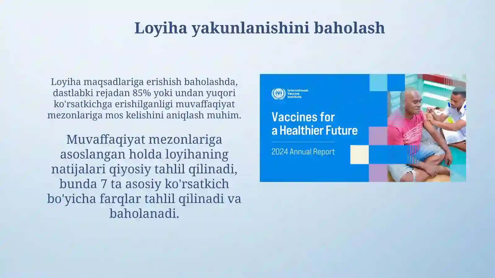 Loyixani yakunlash baxolash va xisobot berish 3