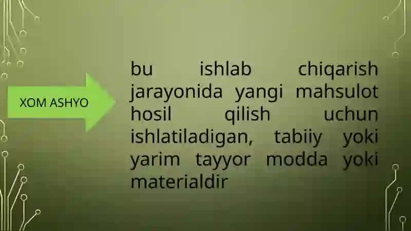 O‘zbekiston sanoatining xomashyo manbai va uni joylashtirish 3