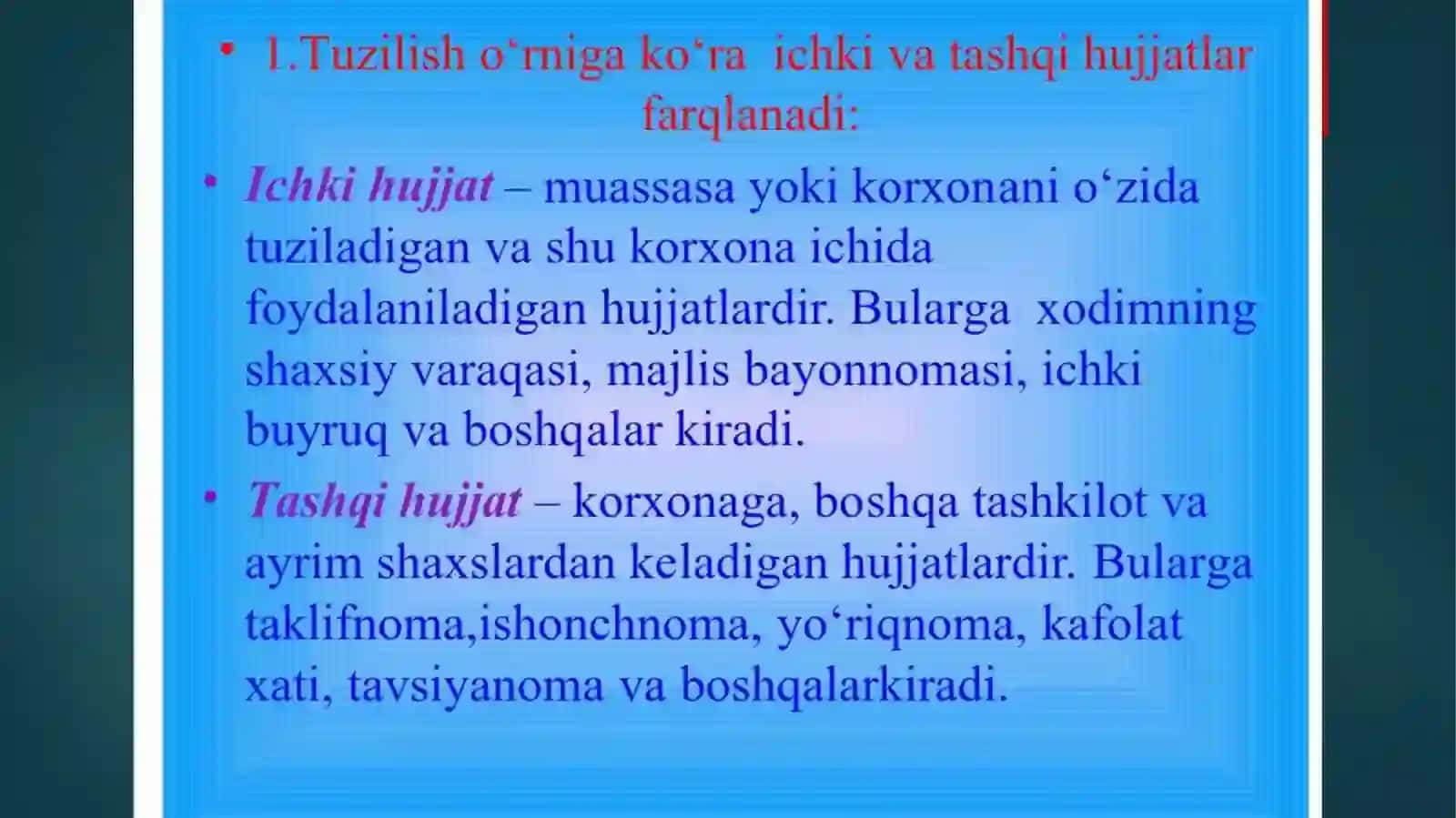 HUJJATLARNING TASNIFLANISHINING ME’YOR TALABLARI HAQIDA MA’LUMOT 3