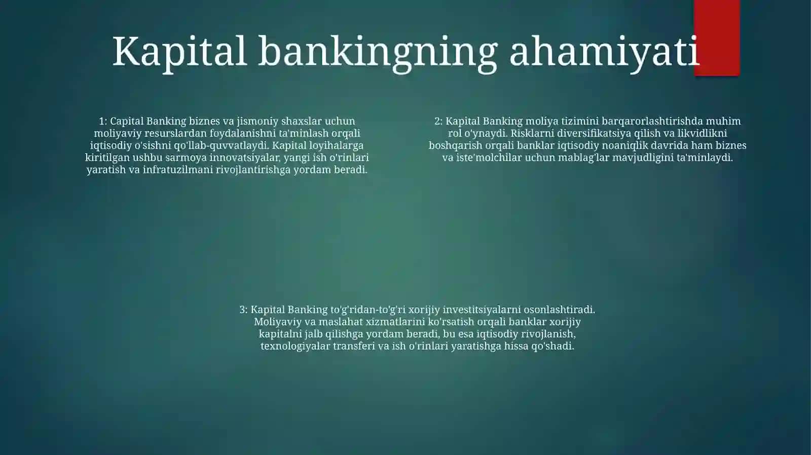 Kapital Banking Iqtisodiyotda Tutgan Órni 3