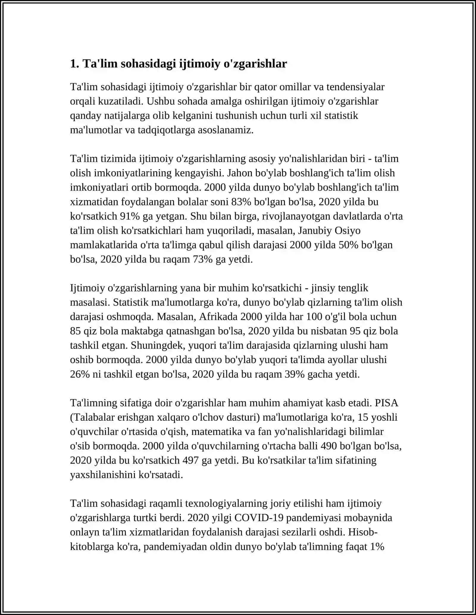 OʻZBEKISTON RESPUBLIKASIDA IJTIMOIY OʻZGARISHLAR 3