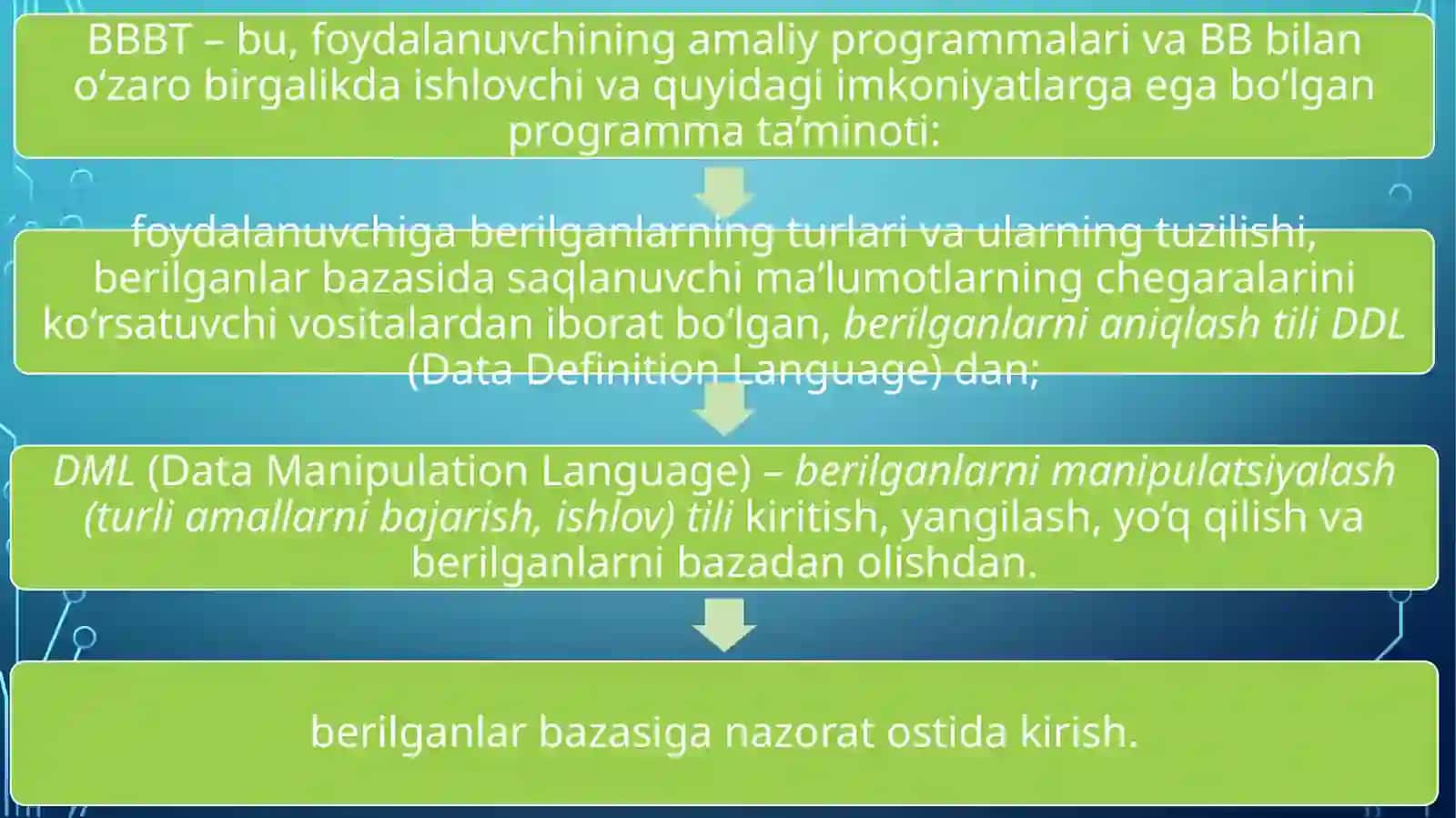 Berilganlar bazasini boshqarish 3