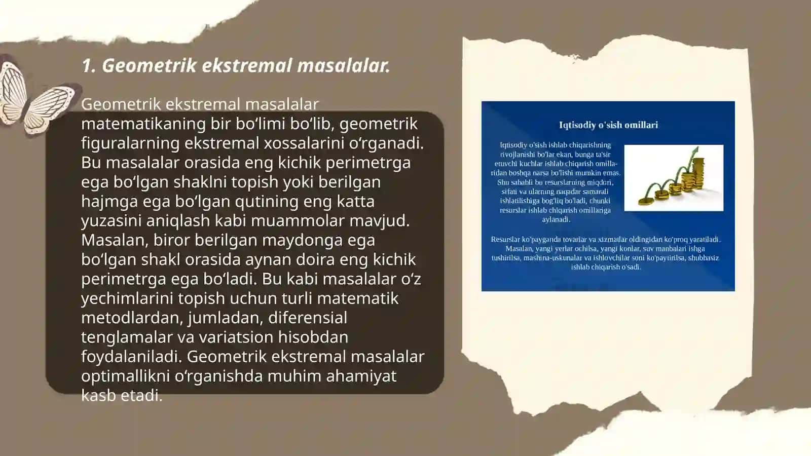 Geometrik, Fizik, Iqtisodiy Mazmunli Ekstremal Masalalarni Yechishda Differensial Hisob Usullari 3