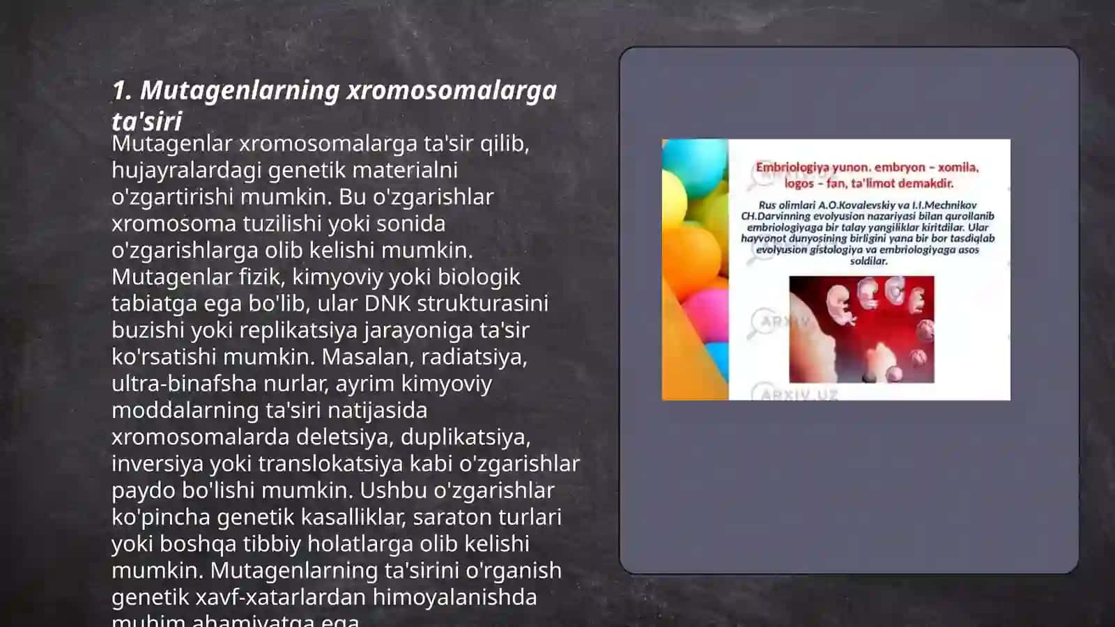Organizmning mutagen ta'siriga chidamligi 3