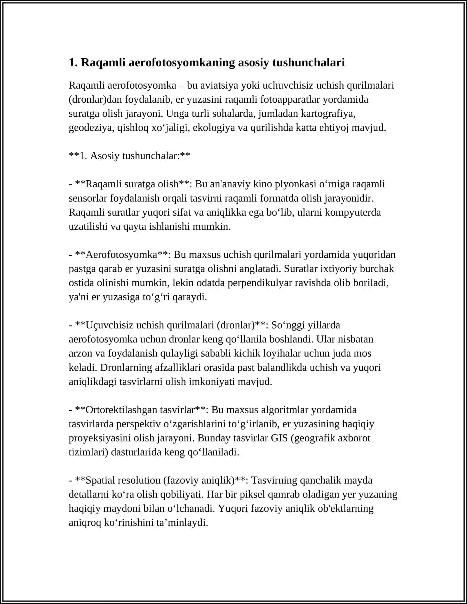 RAQAMLI AEROFOTOSYOMKA SISTEMASI ISHLASH PRINSIPLARI 3