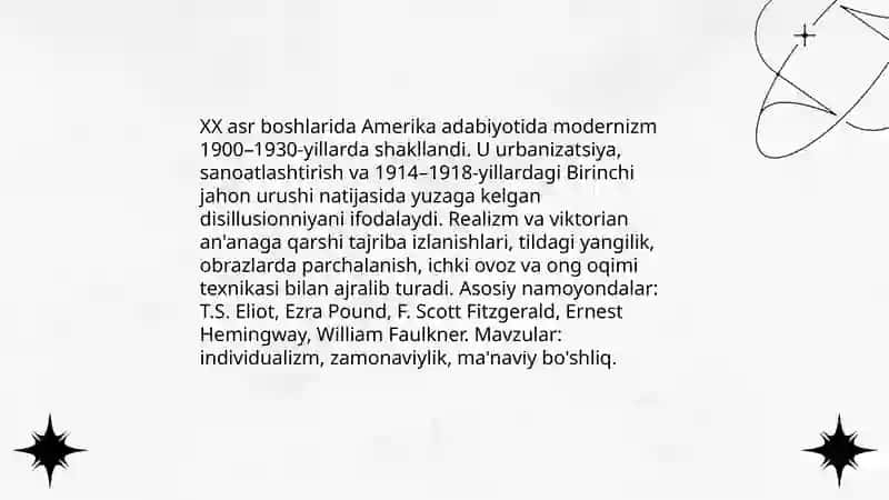 XX asr boshlarida Amerika adabiyoti 3