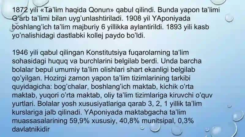 YAponiyada ta’lim tizimi 3
