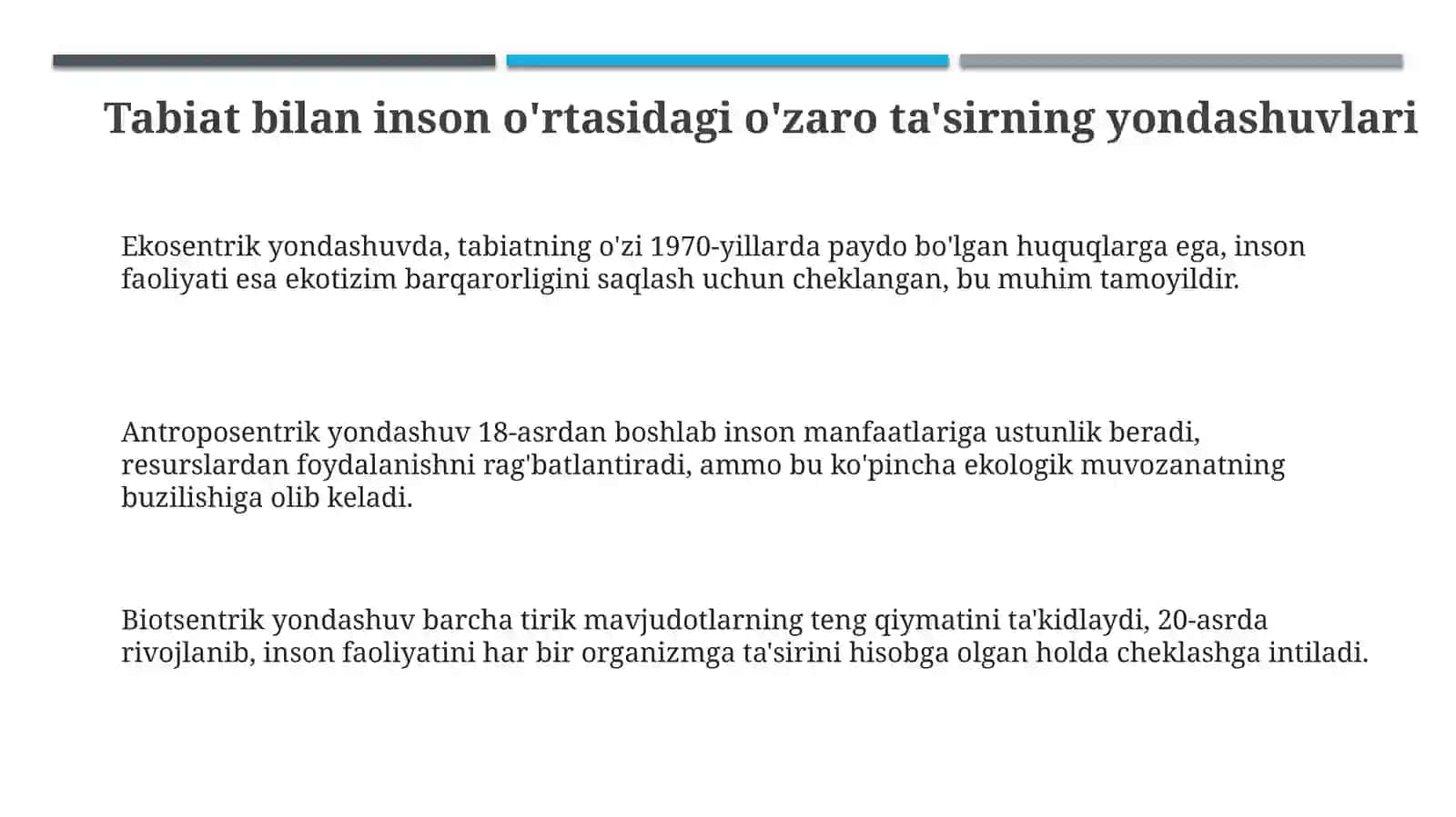 Tabiat bilan inson o'rtasidagi o'zaro ta'sirning yondashuvlari 3