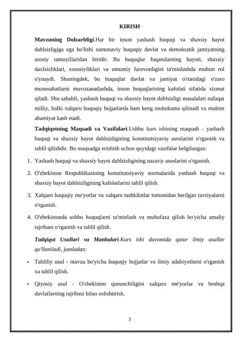 Yashash huquqi va shaxsiy hayot dahlsizligining konstitutsiyaviy huquqiy asoslari 3