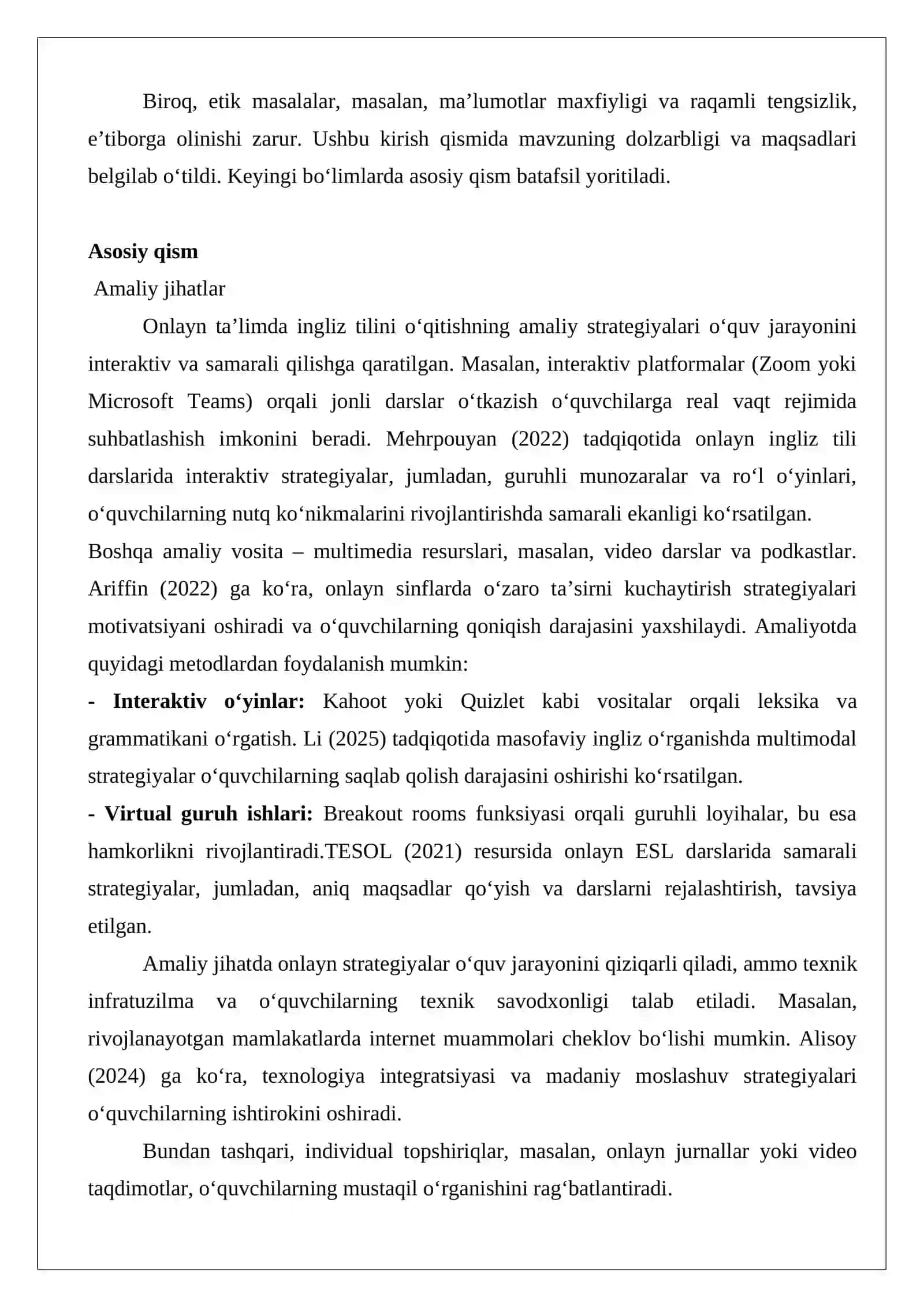 Onlayn ta’lim sharoitida ingliz tilini o‘qitishning samarali strategiyalari 3