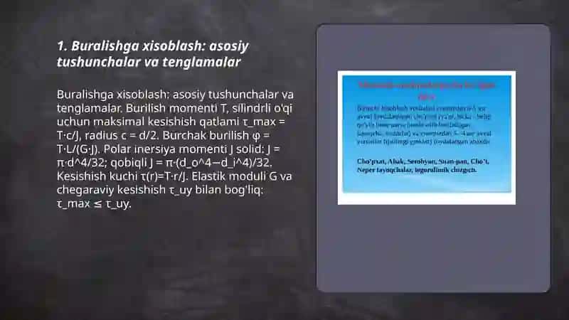Buralishga xisoblash 3
