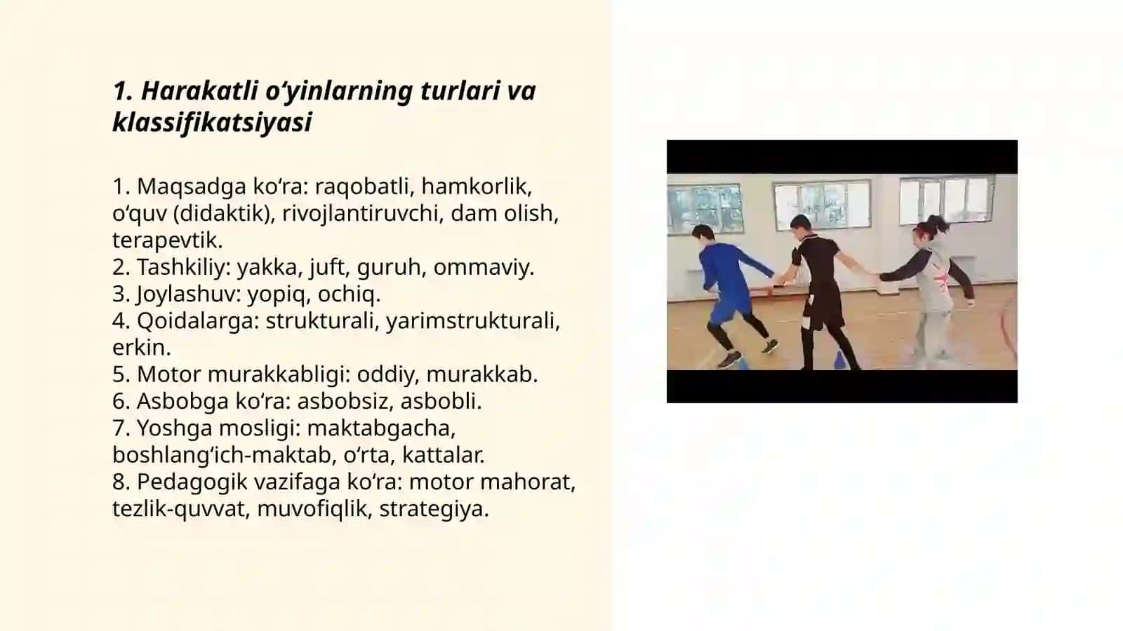 Harakatli oʻyinlarni tashkil etish 3