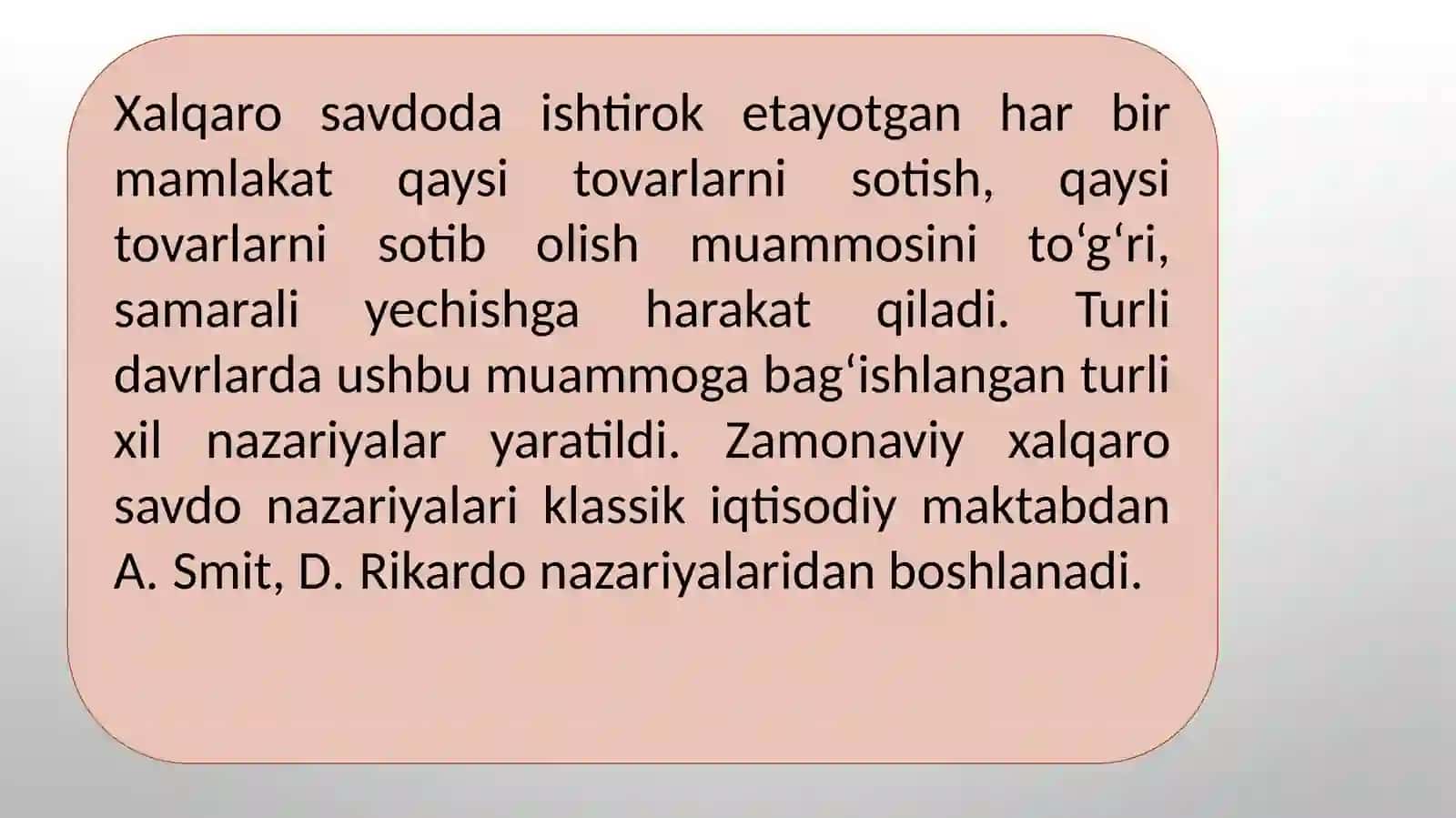 XALQARO SAVDO NAZARIYALARI 3
