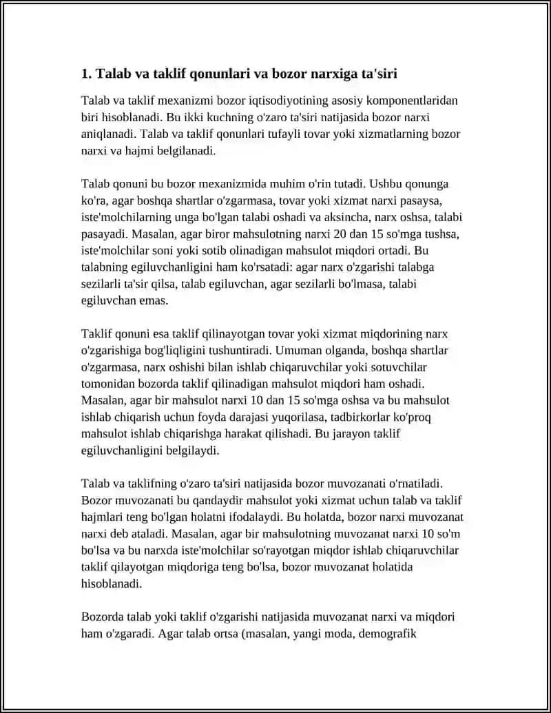 TALAB VA TAKLIFNING BOZORDAGI TA'SIRI 3