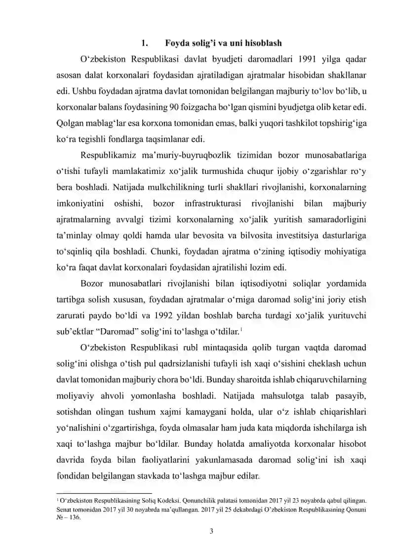 Foyda soligʻi 3