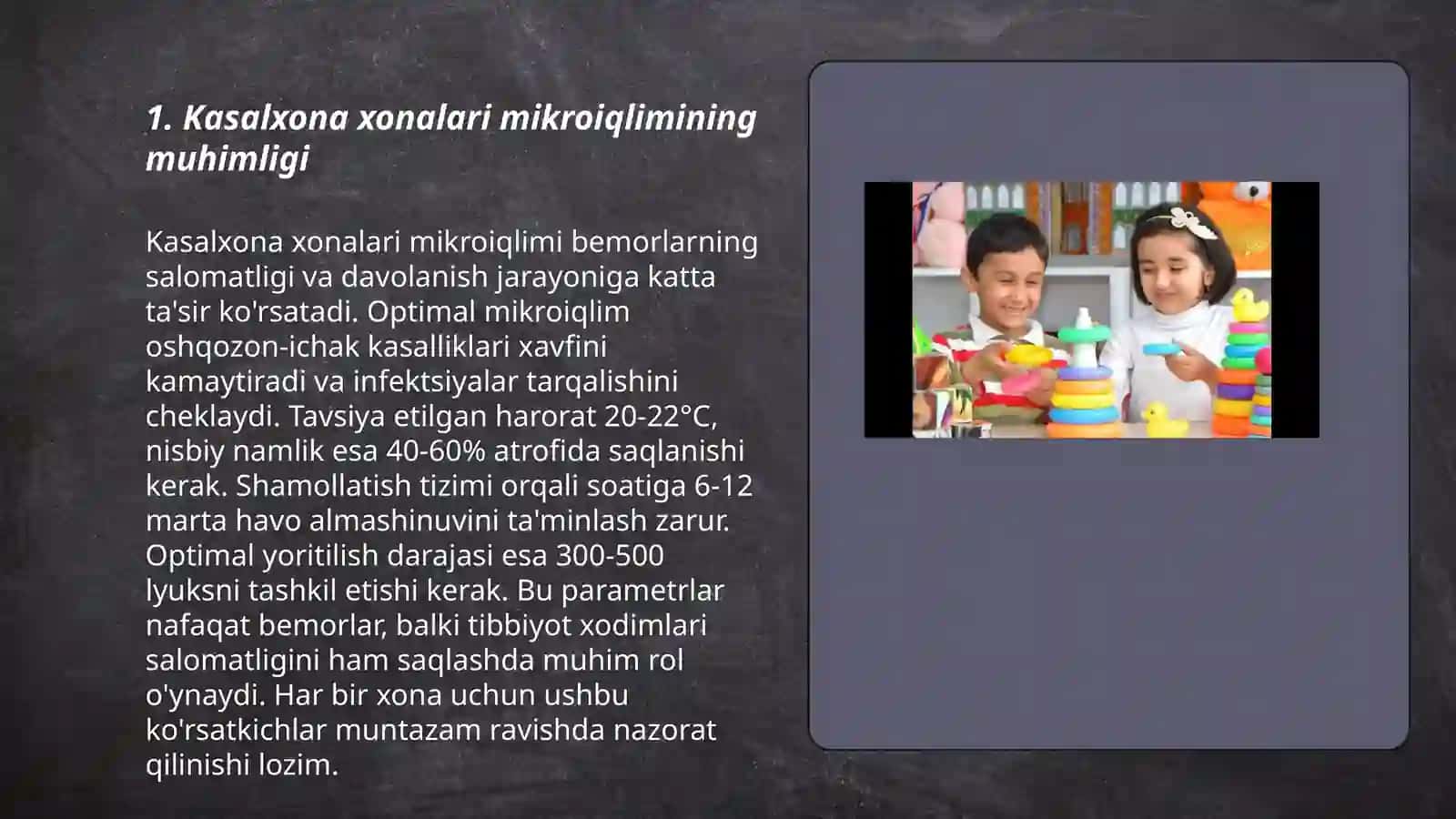 Kasalxona xonalari mikroiqlimning gigiyenik ahamyati ( harorat, namlik ) 3