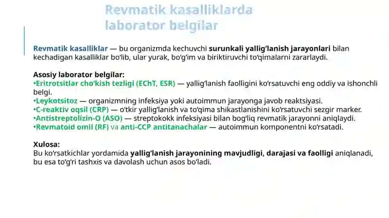 Kardiorevmatologiyada Laborator tekshirish usullari 3