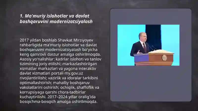 Ma'muriy islohotlar va davlat boshqaruvini modernizatsiyalash 3