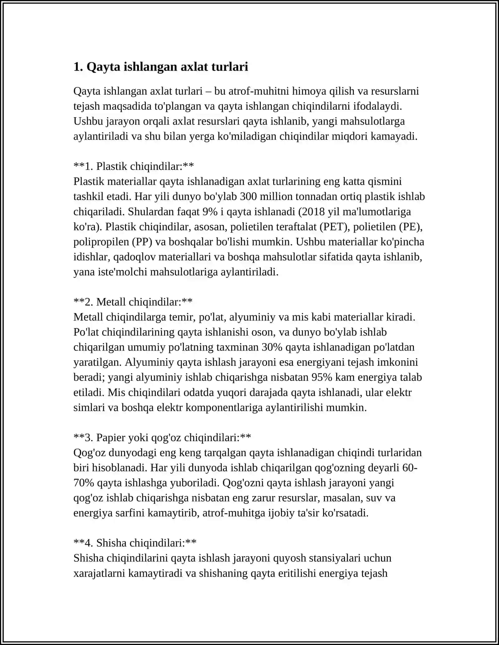 MUSTAQIL ISH Mavzu: UMUMIY AXLAT TAXLILINI INTERPRETASIYASI 3