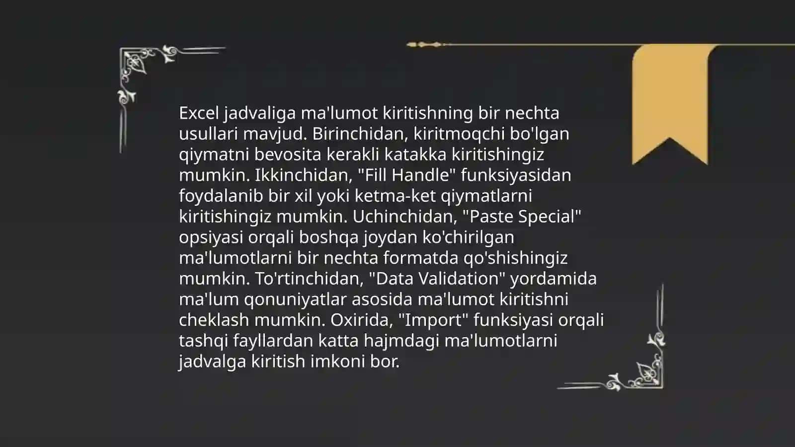 Microsoft Excel jadval muxaririda amaliy ishlar bajarish 3
