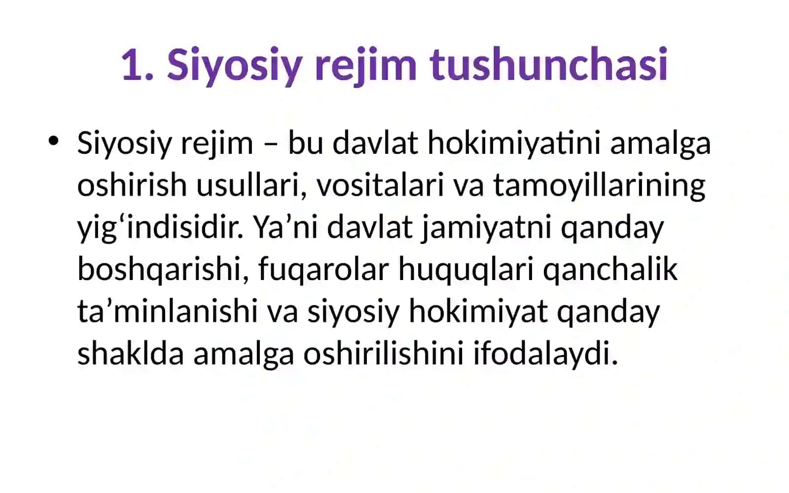 Davlatning siyosiy rejimi 3