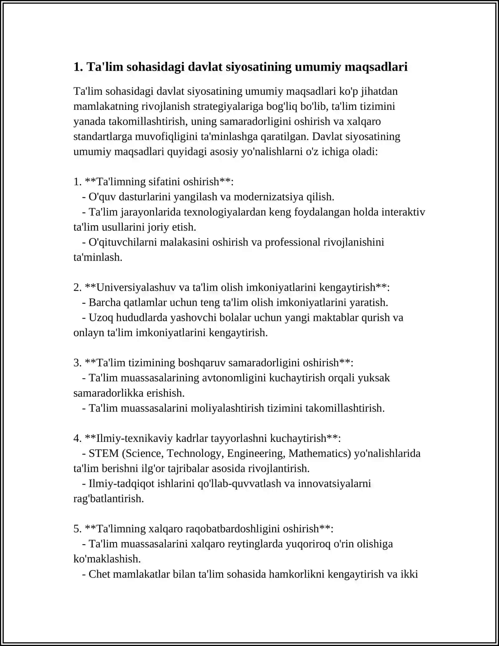 TA'LIM SOHASIDAGI DAVLAT SIYOSATINING USTUVOR YO'NALISHLARI 3