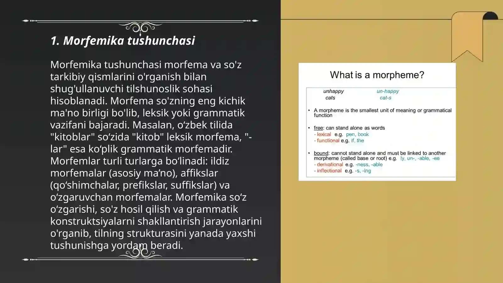 Morfemika sathi va uning birliklari 3