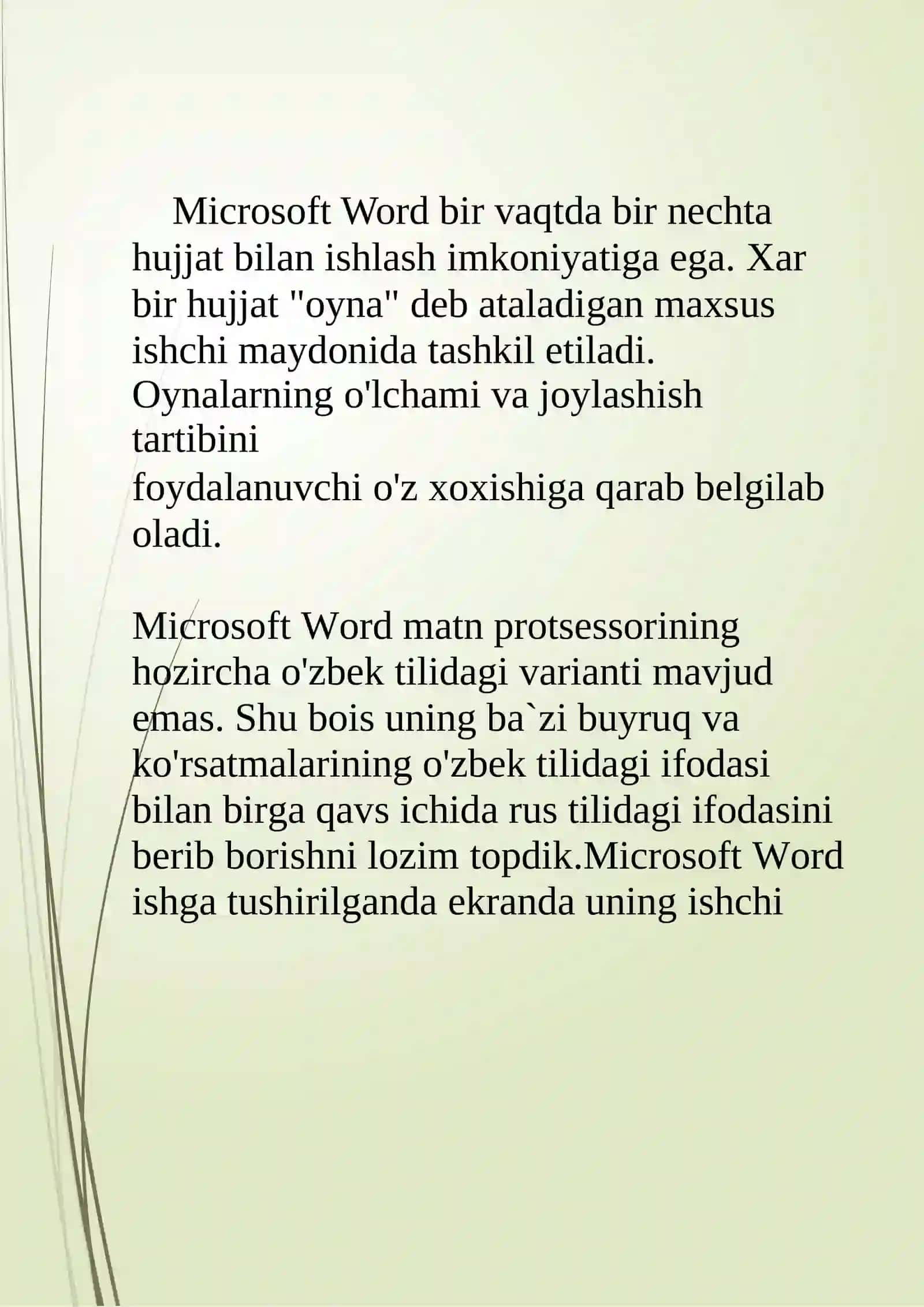 Microsoft WORDMATN MUHARIRIDA ISHLASH 3