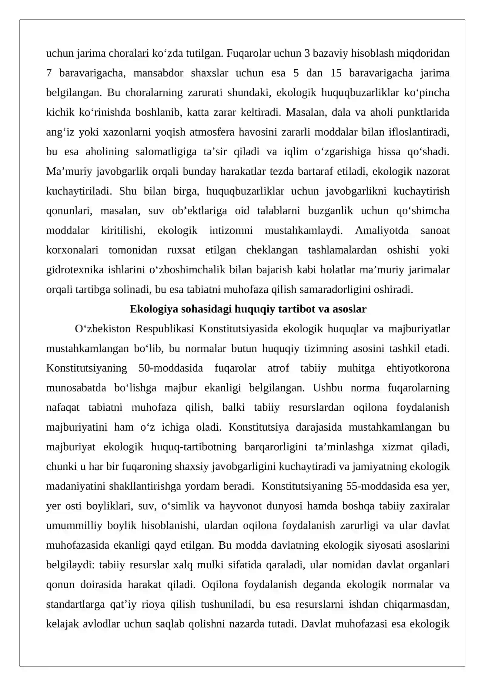 Ekologiya, atrof-muhitni muhofaza qilish va tabiatdan foydalanish sohasidagi ma’muriy huquqbuzarliklar tarkibi 3