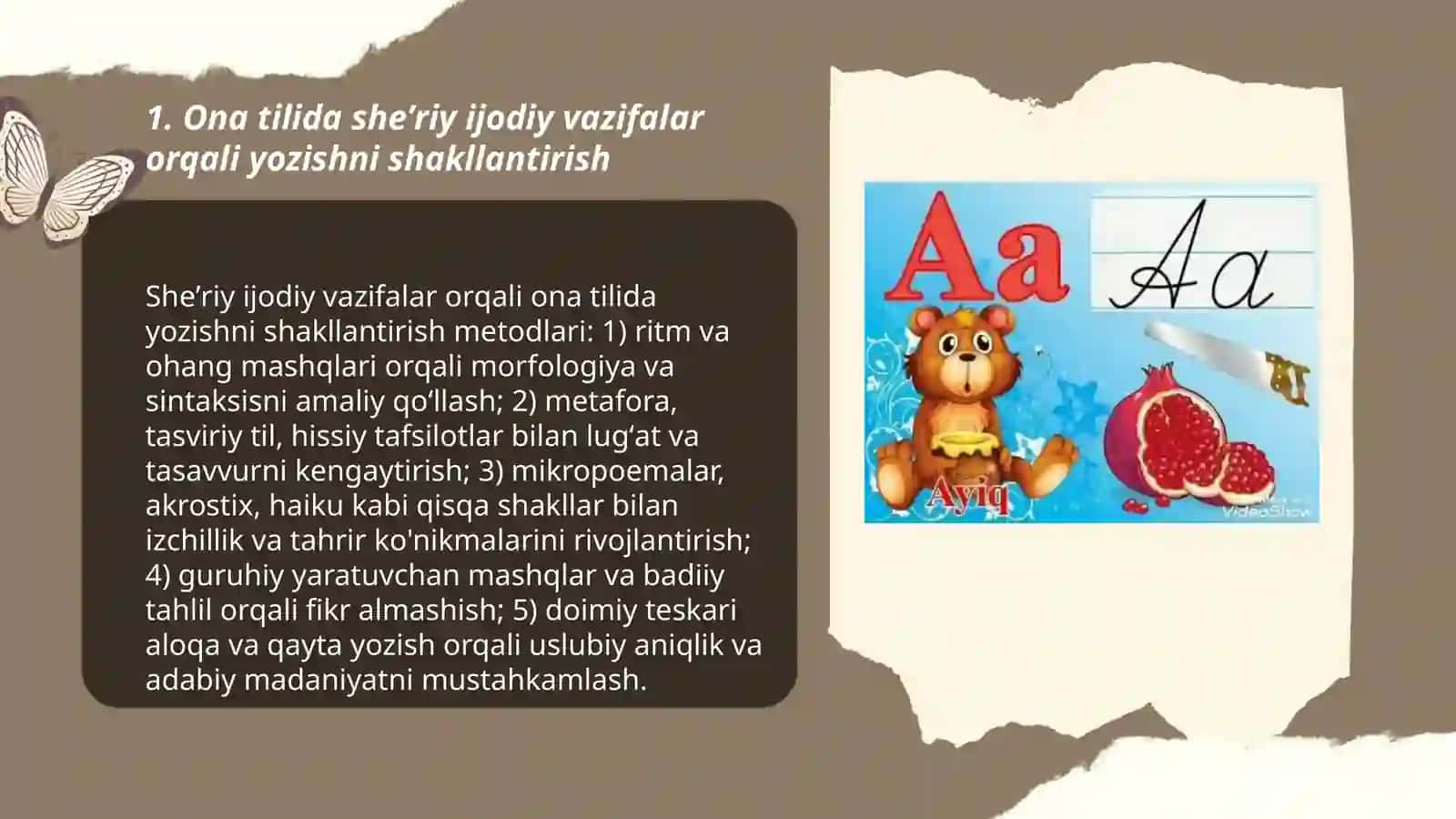 Ona tilida yozishni órgatishda ijodiy yondashuvlar 3
