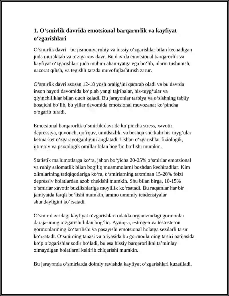 O‘smirlik davrinin psixologik muammolari 3