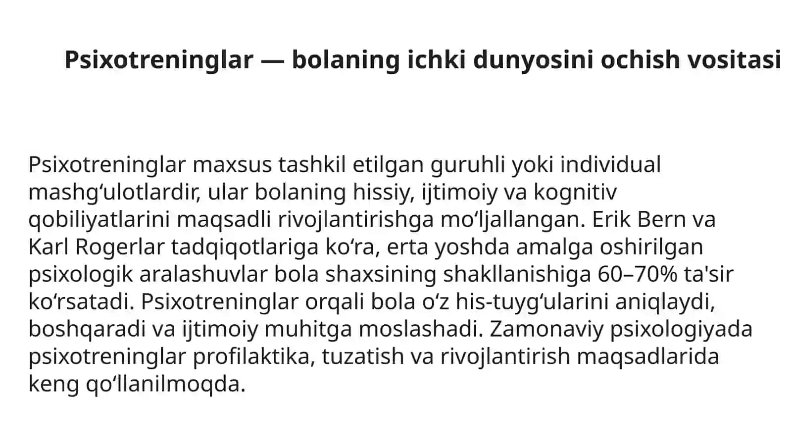 Bola shaxsini rivojlantirishda psixotreninglarning o'rni va ahamiyati 3