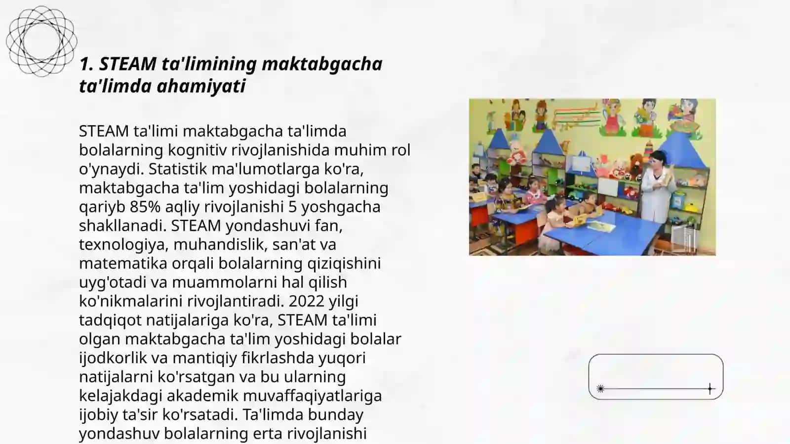 STEAM taʼlim texnologiyasini Maktabgacha talimda qoʻllashning innovatsion usullari 3