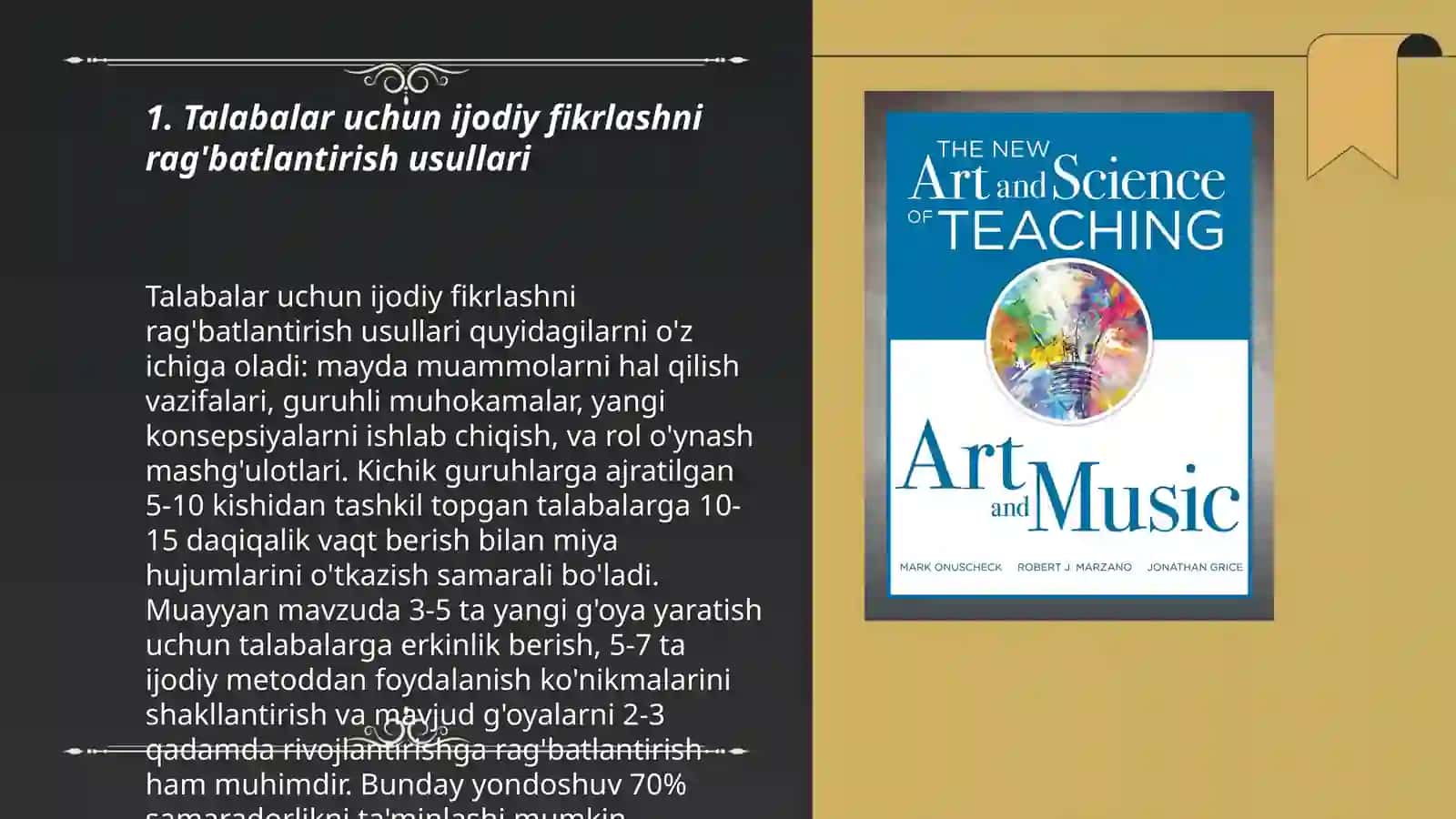 Talabalarning mustaqil, ijodiy fikrlashini shakllantirish va rivojlantirish texnikasi 3