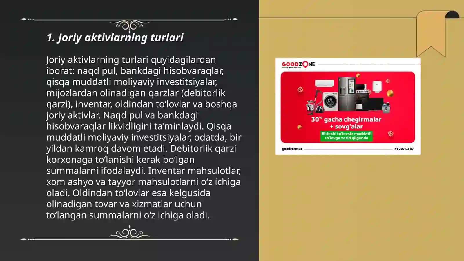 Joriy aktivlar va uzoq muddatli aktivlar 3