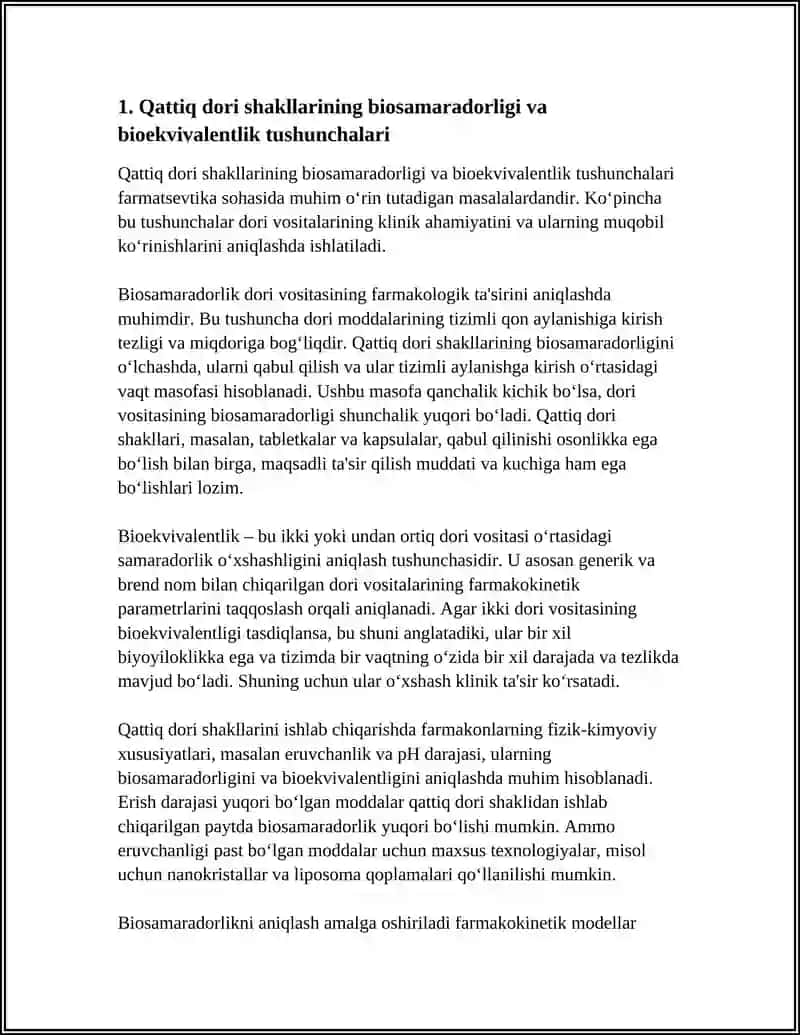 QATTIQ DORI SHAKLLARINING BIOSAMARADORLIGINI ANIQLASH 3