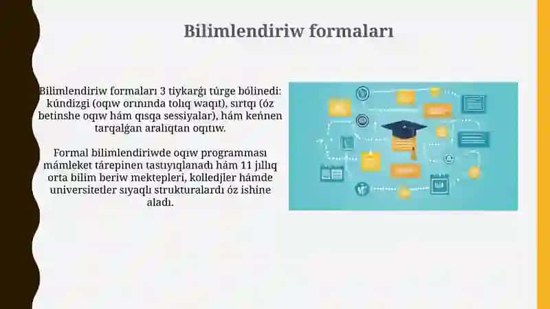 Bilimlendiriw formaları 3