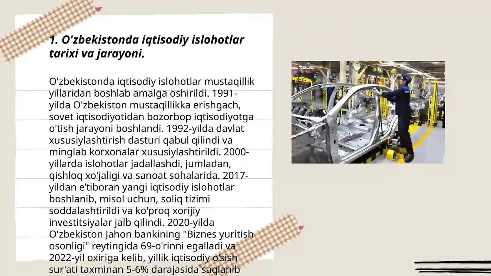 O'zbekistonda ijtimoiy - iqtisodiy o'zgarishlar mazmuni va ahamiyati 3