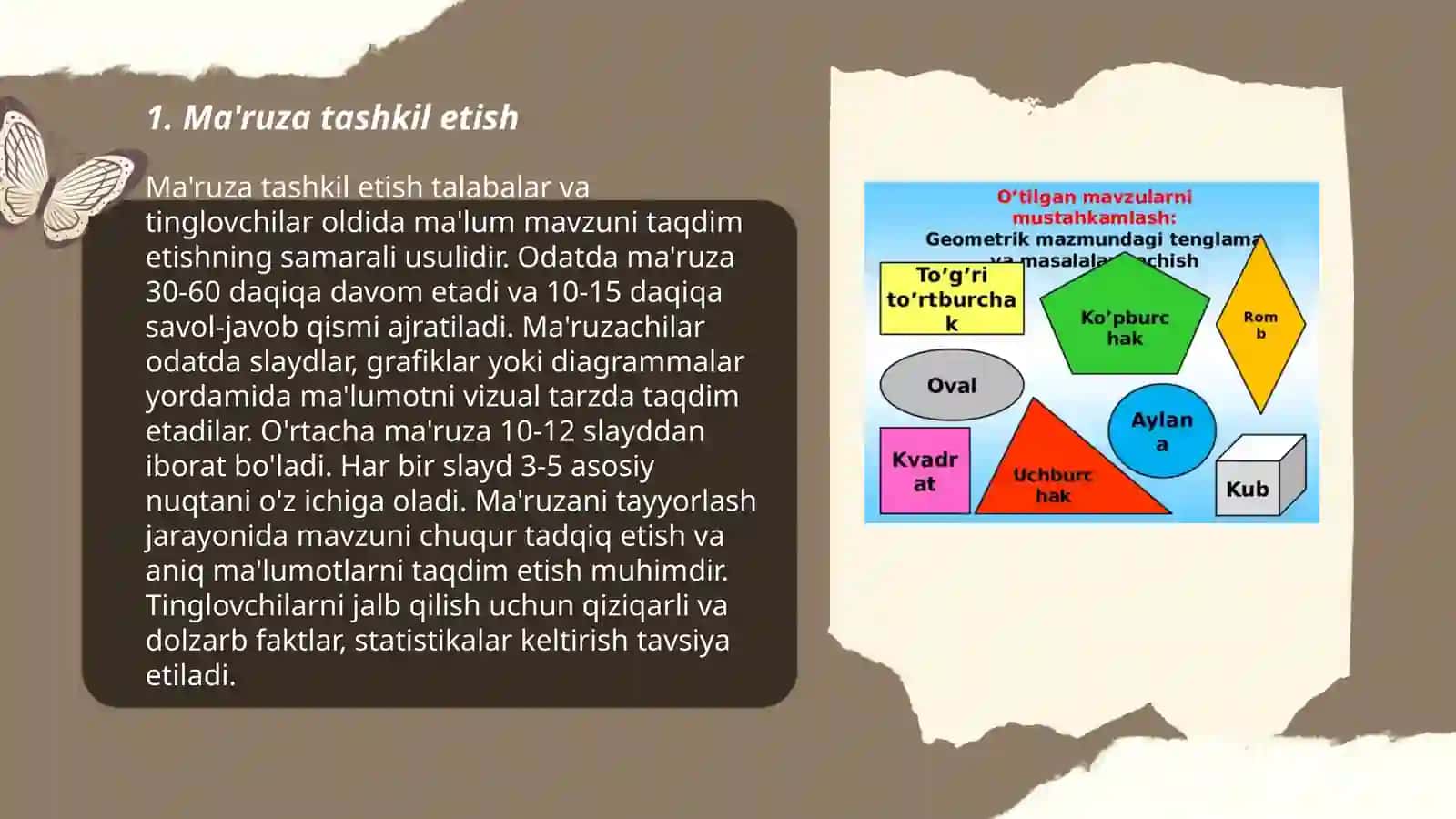 Ma'ruza tashkil etish 3