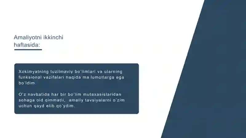 BOSQICH TALABASI MALAKAVIY AMALIYOT HISOBOTI 3