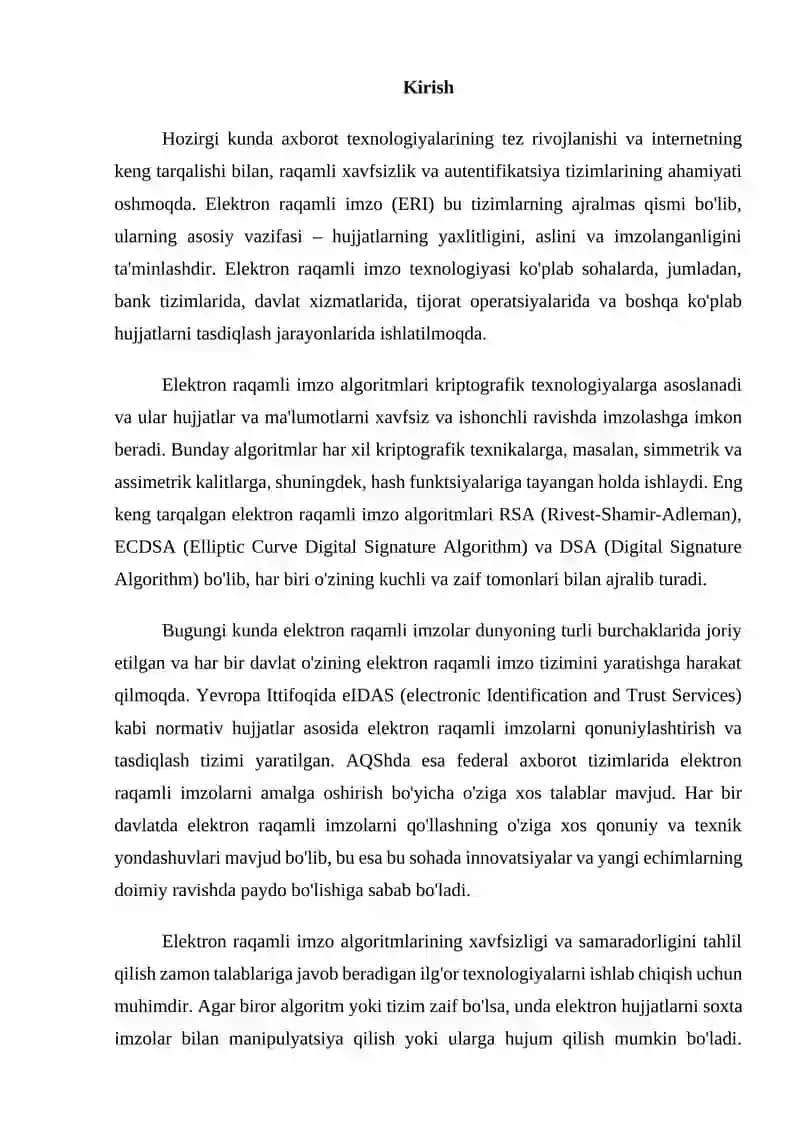 Xorijiy davlatlarning elektron raqamli imzo algoritmlari tahlili. 3