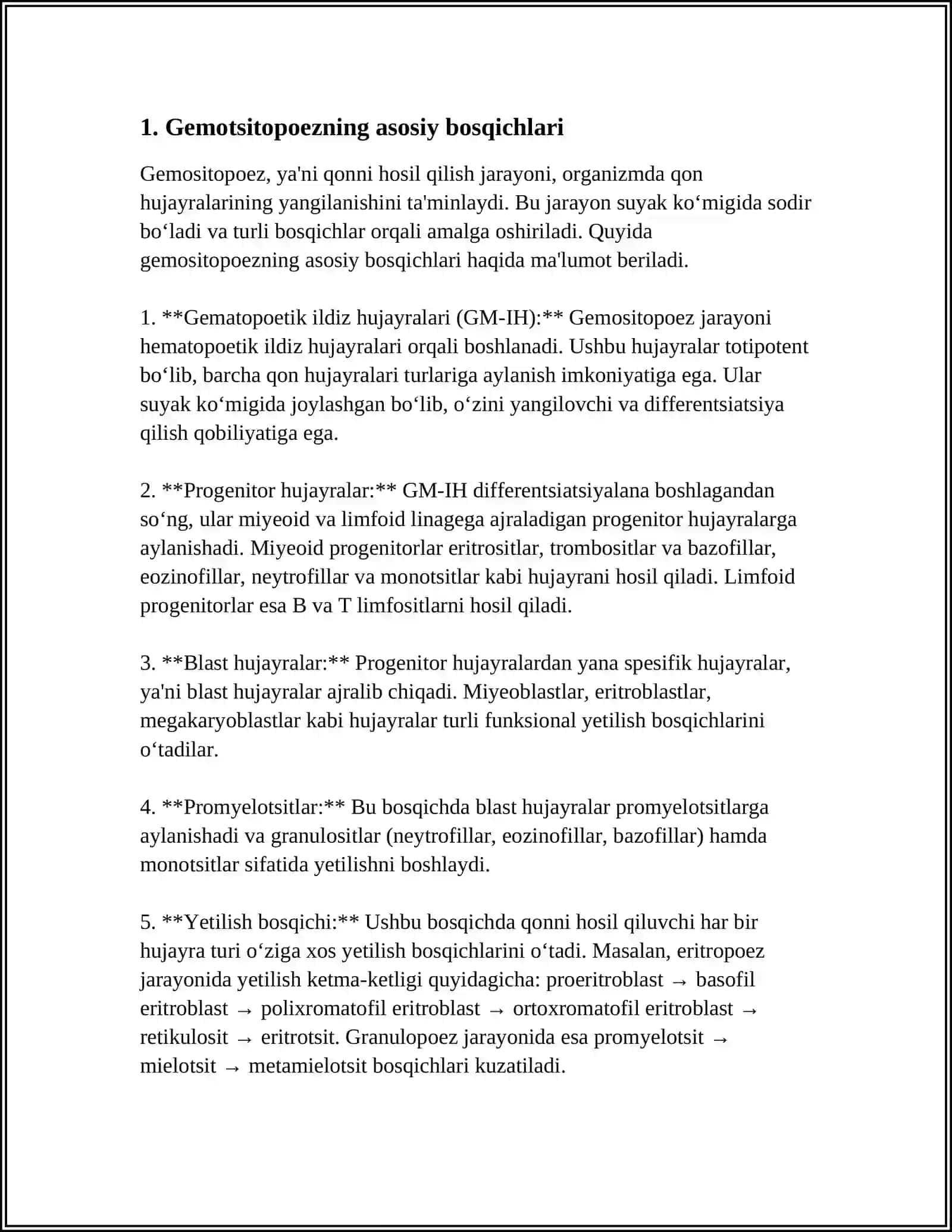 Gemotsitopoez jarayonining boshqariluvi 3